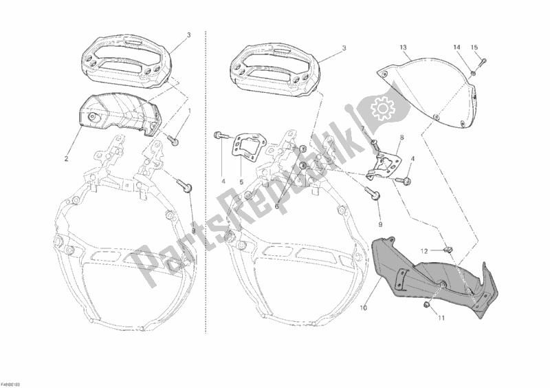 Alle onderdelen voor de Meter van de Ducati Monster 1100 EVO ABS USA 2012